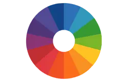 Color wheel demonstrating contrast colors.