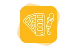 Multiple color swatches indicating a custom palette.